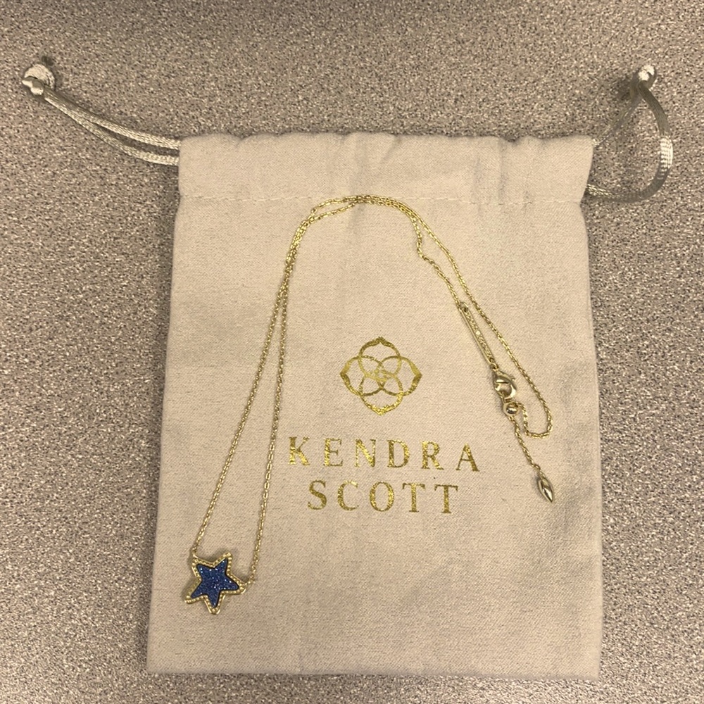 Jae Star Gold Blue Drusy Pendant Necklace